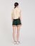 Top Cuello camisero con encaje
