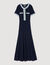 Vestido midi de punto y denim