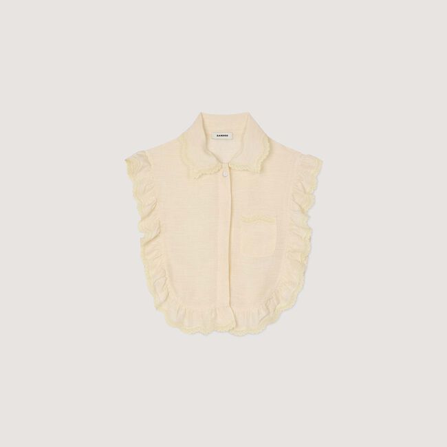 Top Cuello camisero con encaje