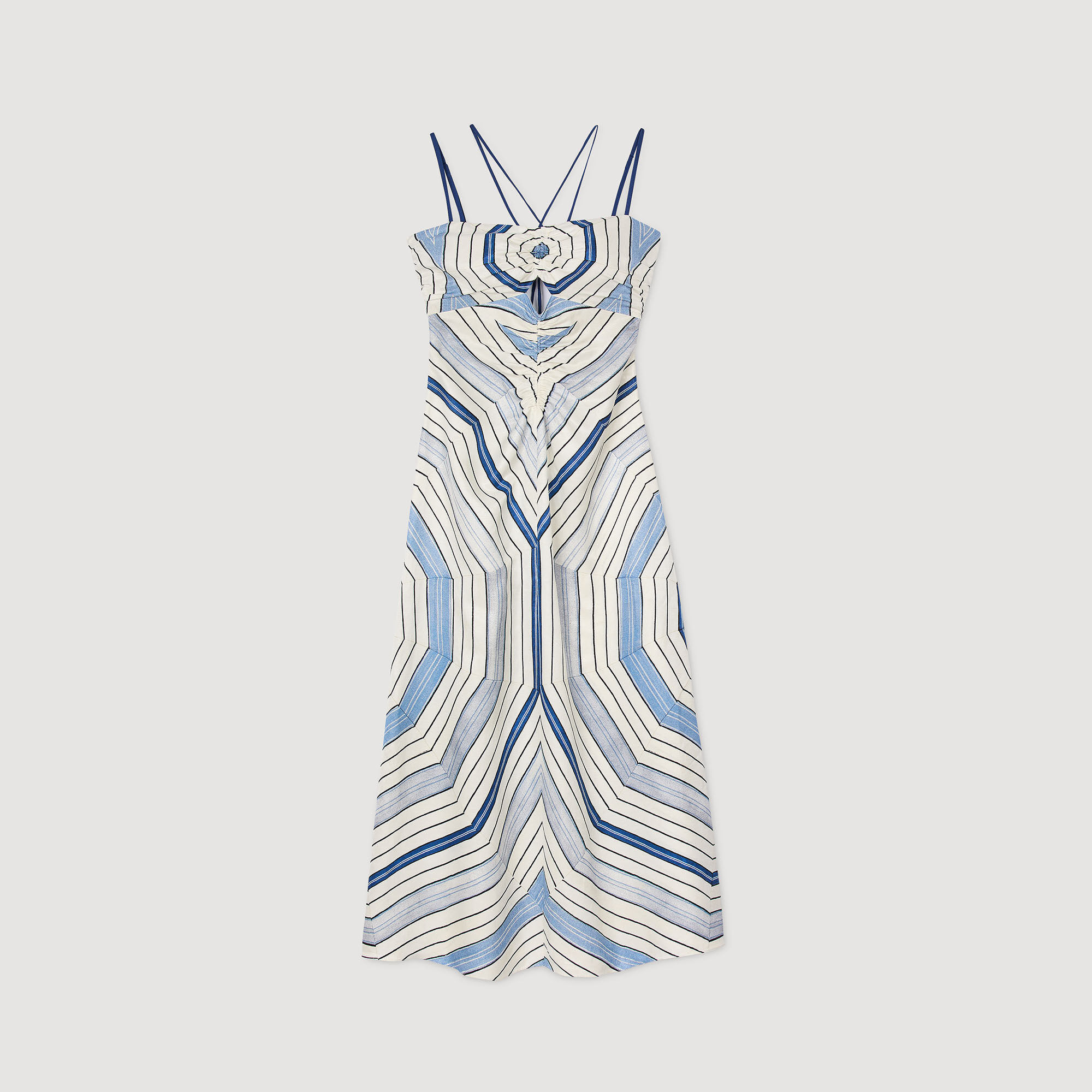 Vestido largo con espirales