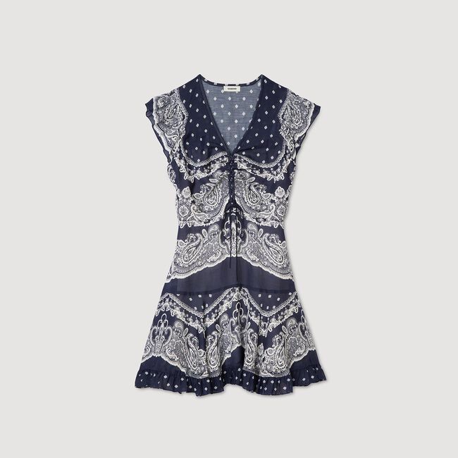 Vestido corto estampado bandana