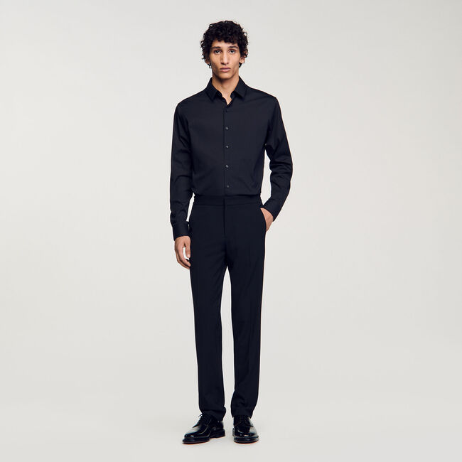 Camisa ajustada de algodón stretch