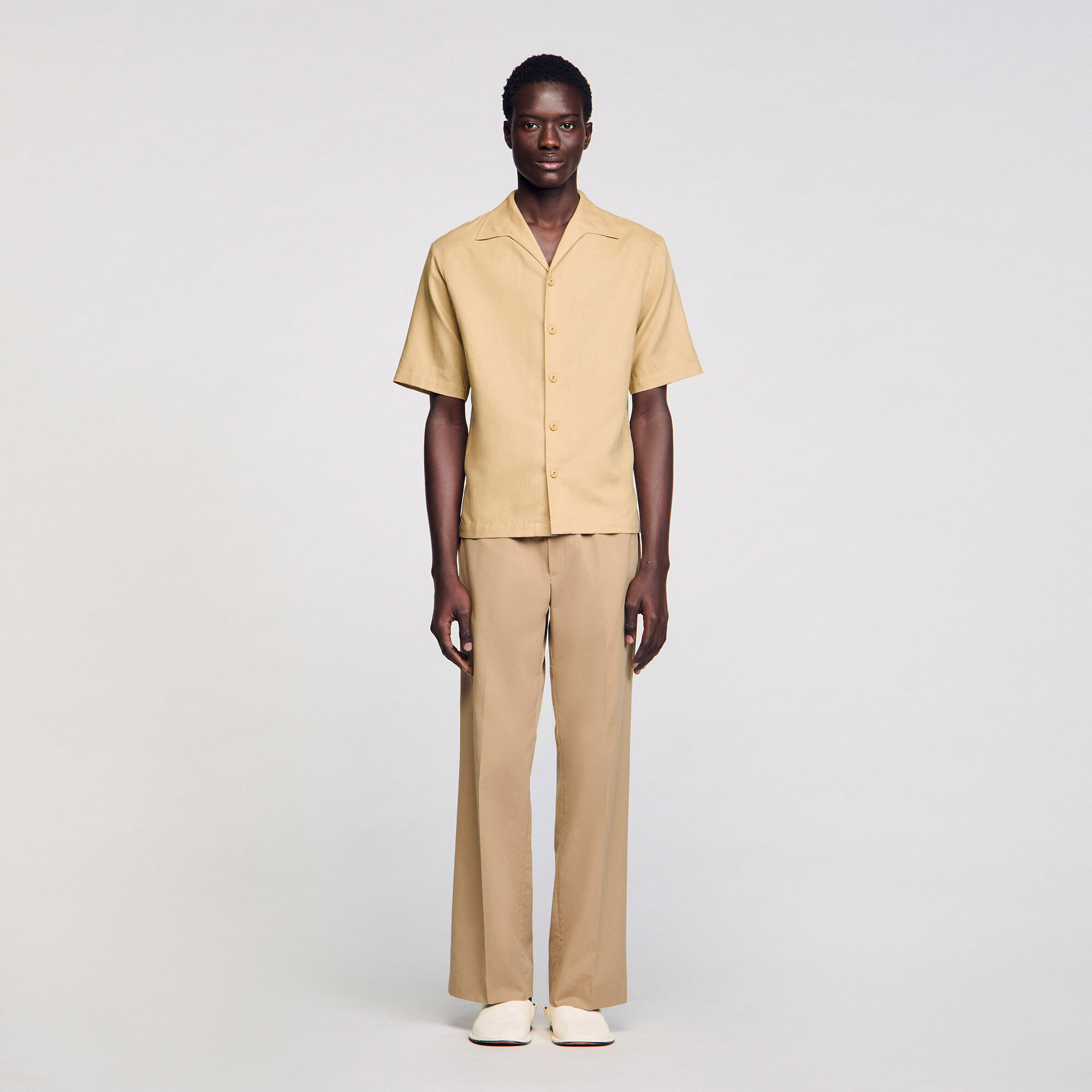 Camisa de algodón y lino