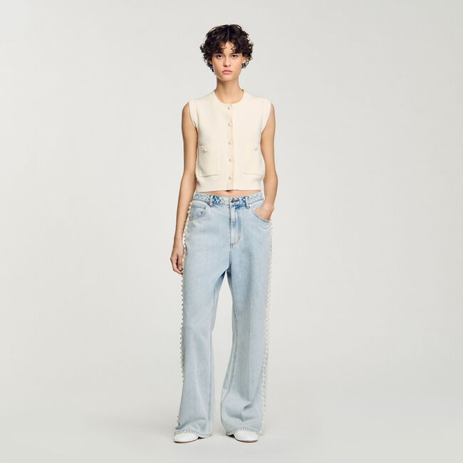 Chaleco de tweed con textura