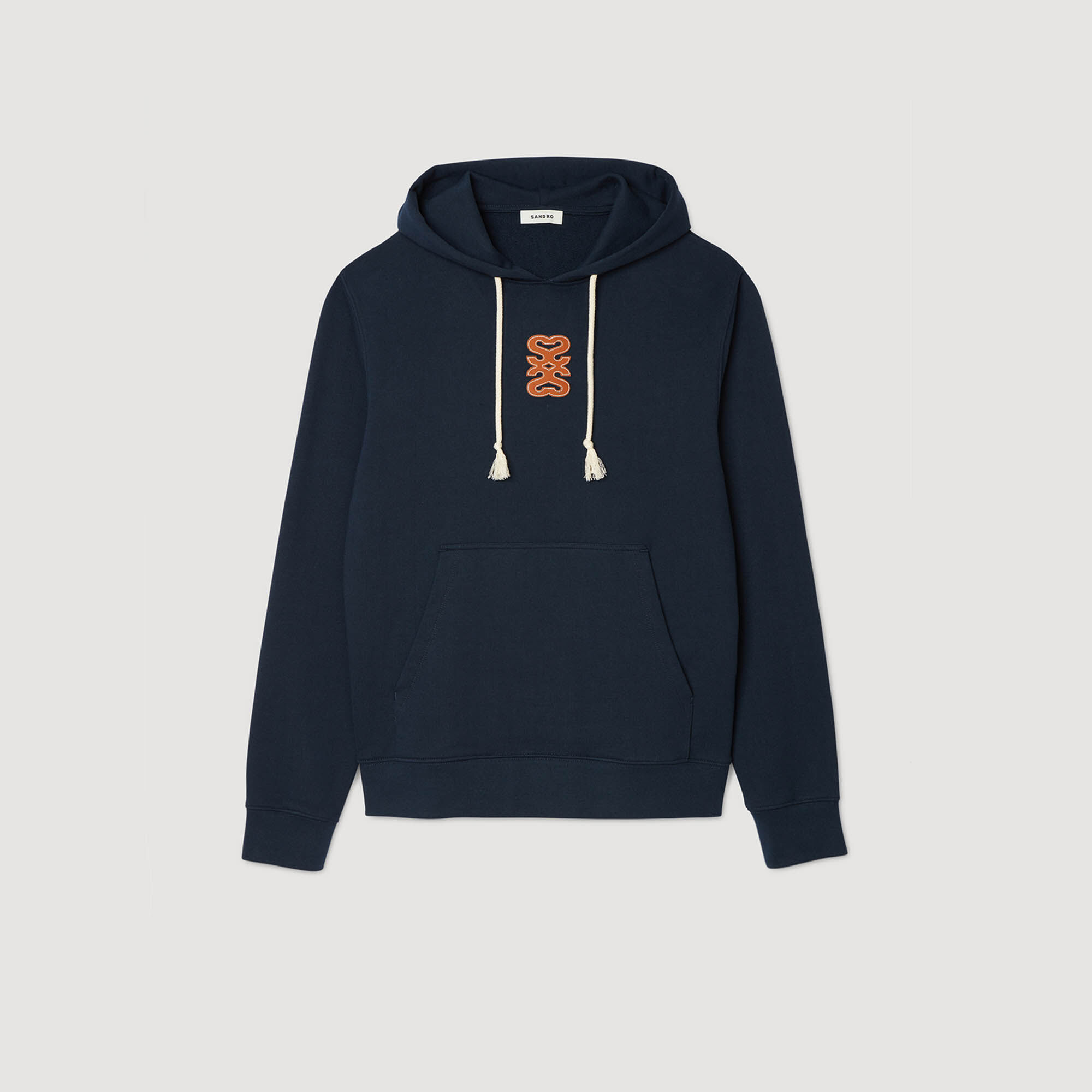 Sudadera con parche de cuero
