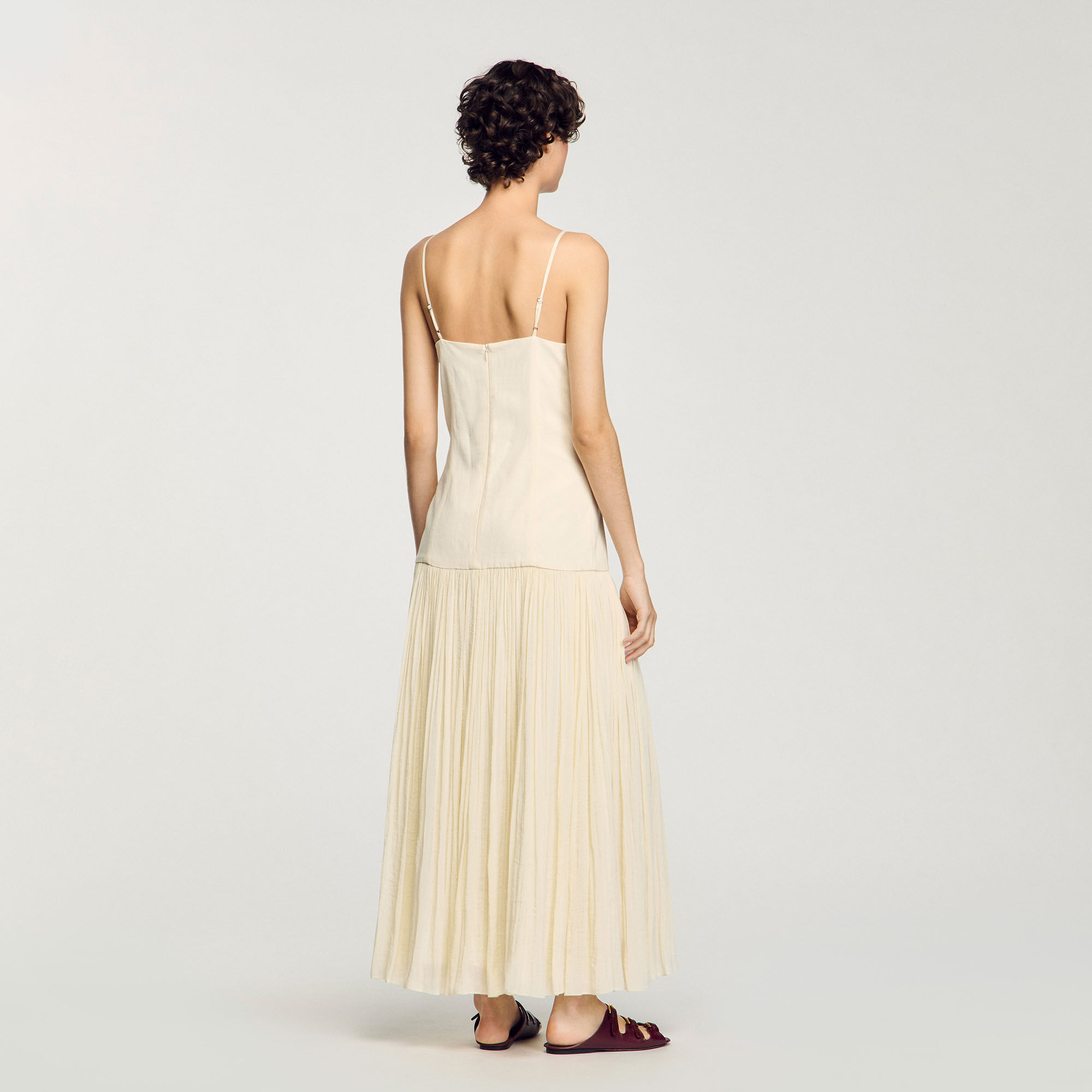 Vestido largo plisado