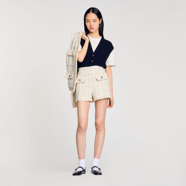 Short de tweed de fantasía