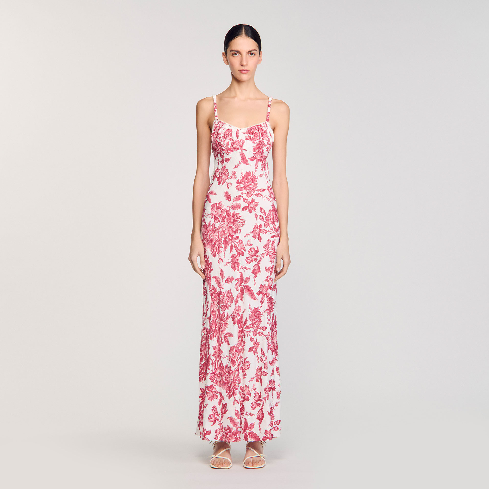 Vestido largo con estampado floral