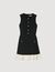 Vestido corto de tweed bicolor