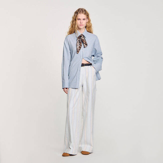 Camisa larga con espalda anudada
