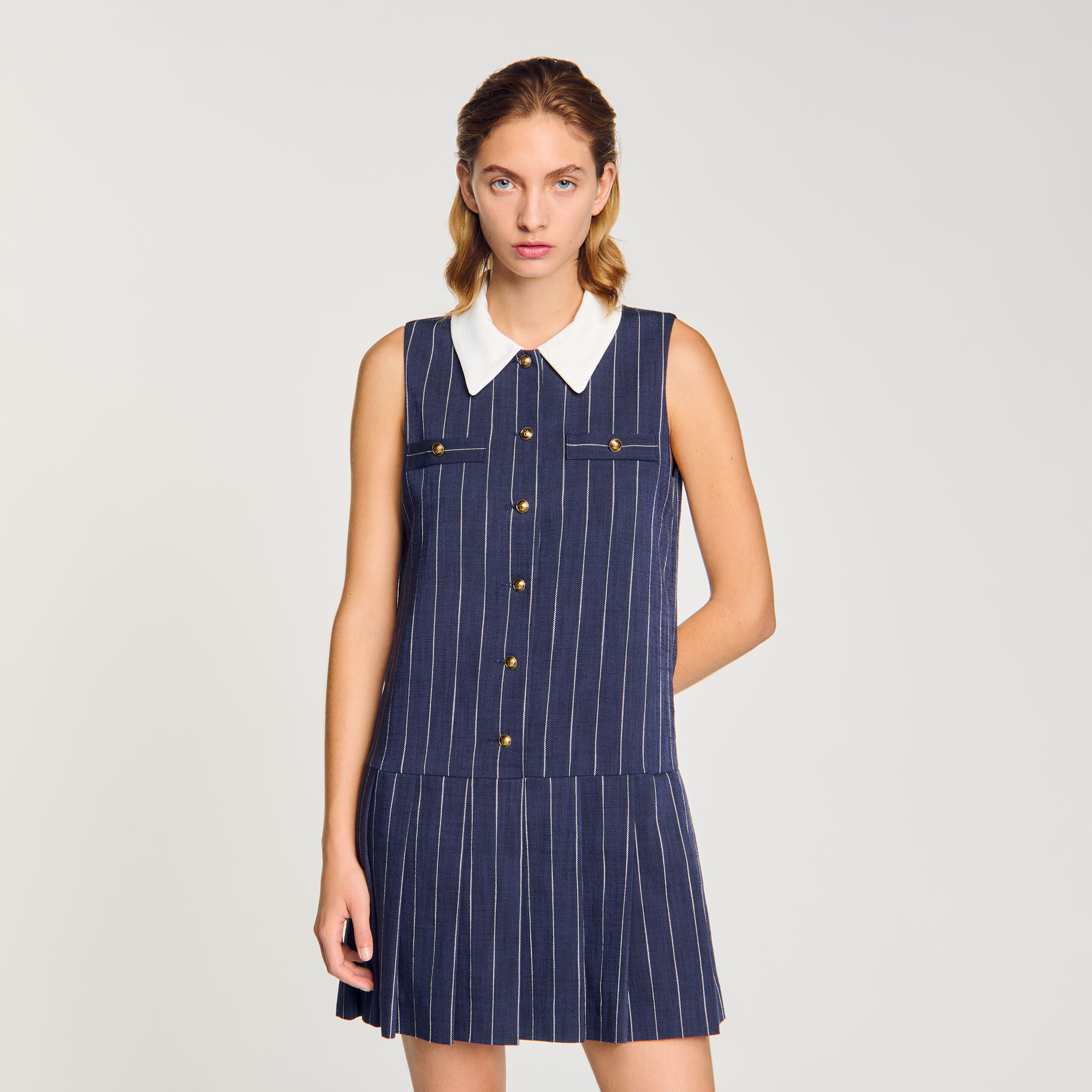 Vestido corto a rayas