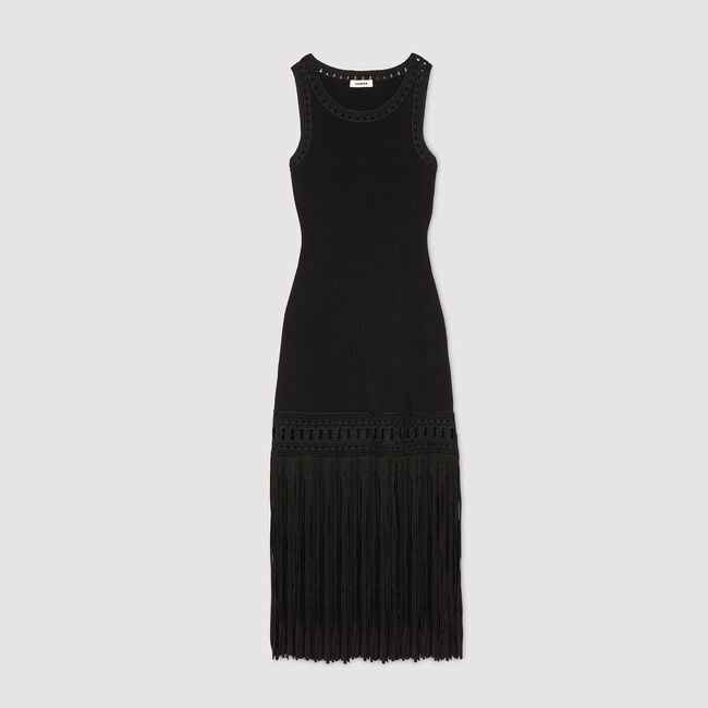 Vestido de punto con flecos